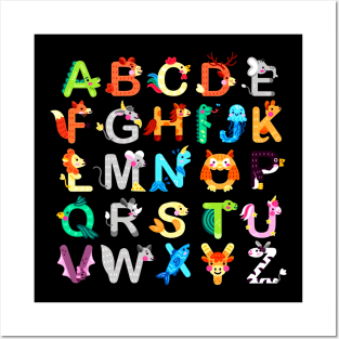 Alphabet Animal ABCs Learning for Kids Begin To Learn Funny Shirt Posters and Art